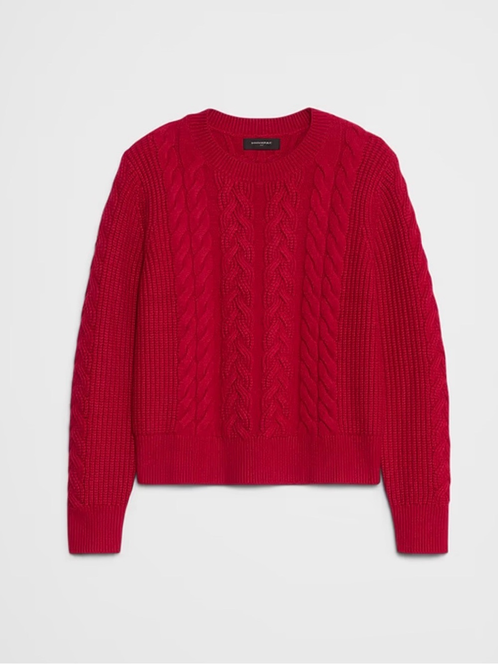 NWT Banana Republic Red Cable-Knit Crewneck Sweater